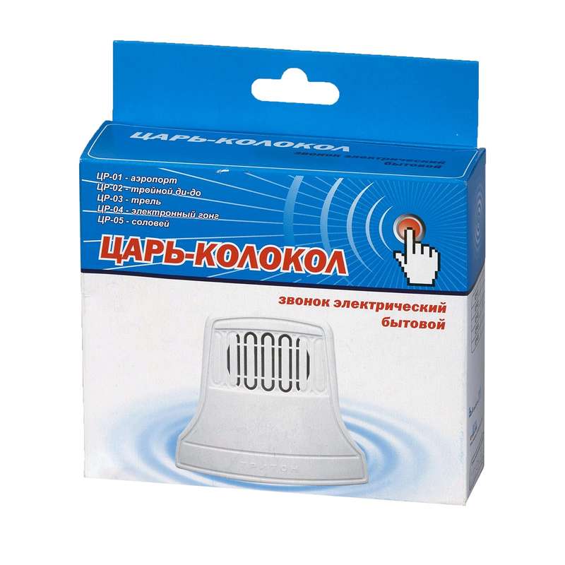 Звонок проводной Царь-колокол электронный гонг 220В 80-90дБА бел. МОНОМАХ ЦР-04