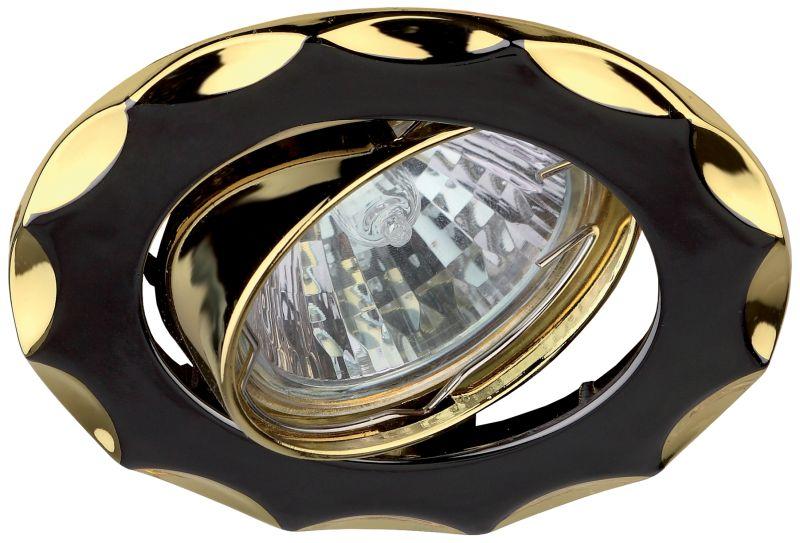 Светильник точечный KL12A GU/G 50Вт MR16 12В литой поворотн. "Звезда" черн. метал./зол. ЭРА C0043689