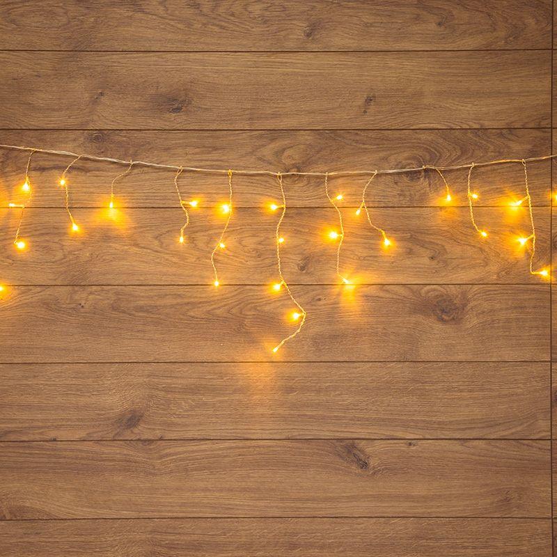 Гирлянда светодиодная "Айсикл" (бахрома) 1.8х0.5м 48LED тепл. бел. 4.1Вт 230В IP20 провод прозр. Neon-Night 255-016
