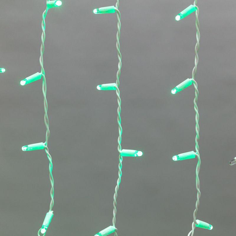 Гирлянда светодиодная "Айсикл" (бахрома) 4.8х0.6м 176LED зел. 15Вт 230В IP65 эффект мерцания провод ПВХ бел. (нужен шнур питания 303-500-1) Neon-Night 255-164