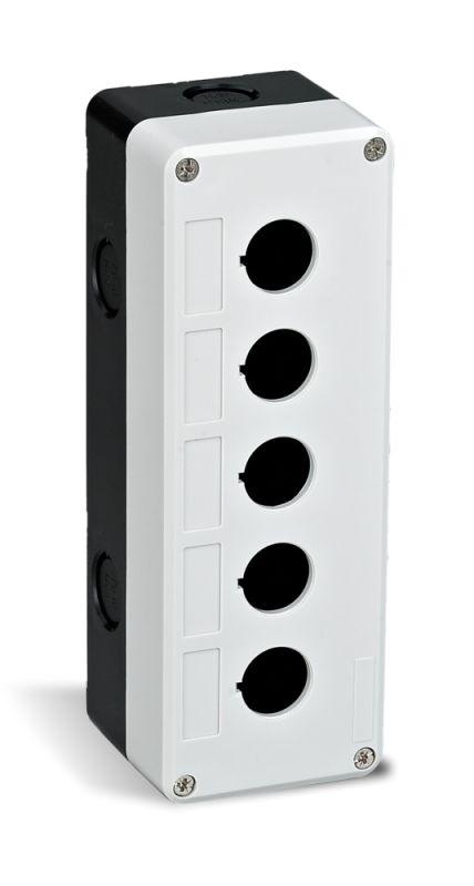 Пост кнопочный 5-м КП-101 d22мм с кабел. вводом для устройств сигнализации и управления пластик. бел. DEKraft 25505DEK