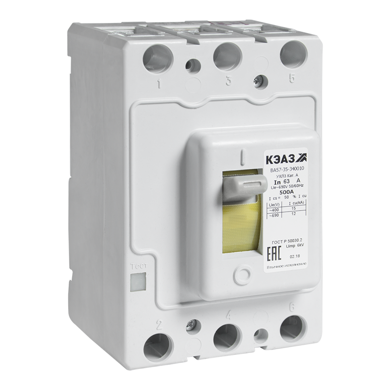 Выключатель автоматический 3п 200А 2000Im 40кА ВА57-35-340010 УХЛ3 690В AC втычн. без панели КЭАЗ 255873