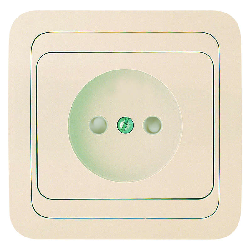 Розетка 1-м СП Mimoza 16А IP20 без заземл. защ. шторки крем./крем. Makel 25052