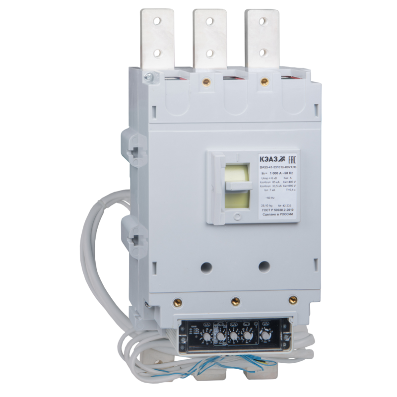 Выключатель автоматический 3п 1000А 55кА ВА55-41-335216 УХЛ3 690В AC НР=400В AC КЭАЗ 257843