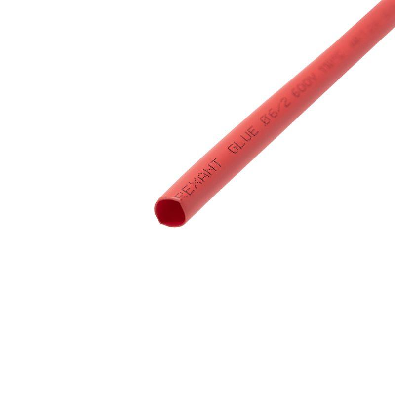 Трубка термоусадочная двустенная клеевая 6/2 (3:1) красн. 1м Rexant 26-6004