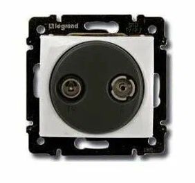 Розетка телевизионная оконечная TV/FM СП Valena 10дБ механизм сл. кость IEK 695620