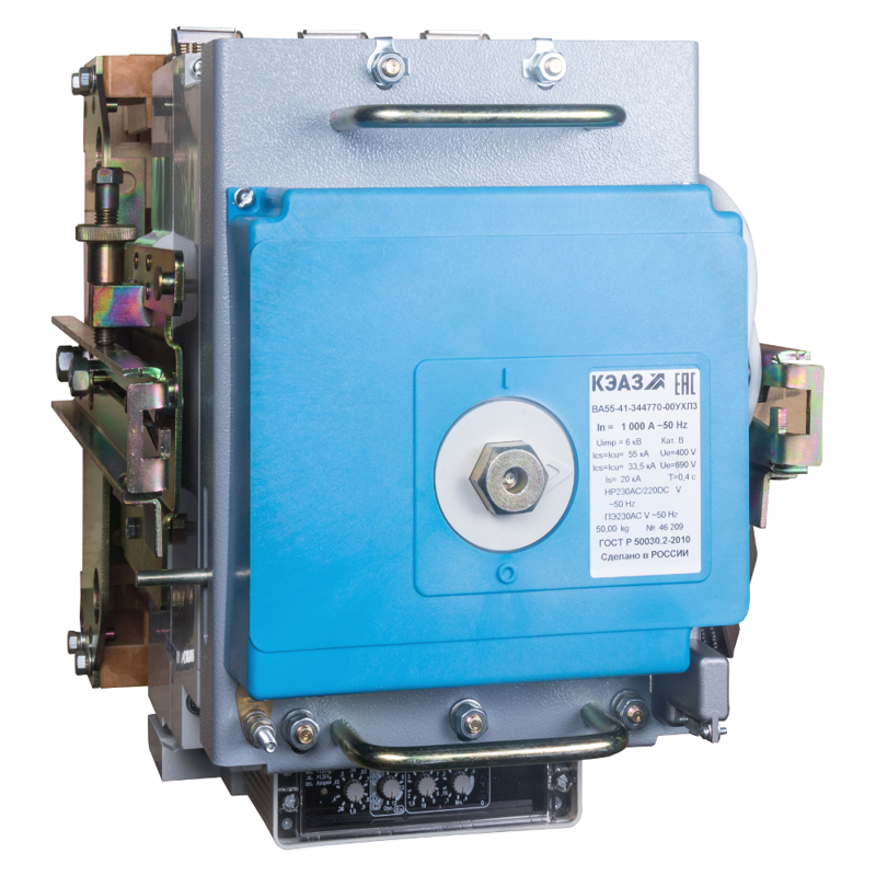Выключатель автоматический 3п 250А 55кА ВА55-41-344770 УХЛ3 690В AC НР=400В AC ПЭ230AC КЭАЗ 266468