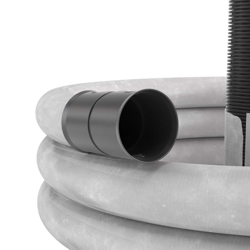 Труба гофрированная двустенная ПНД гибкая дренажная d125мм с геофильтром SN6 перфорация 360град. черн. (уп.40м) DKC 141912A