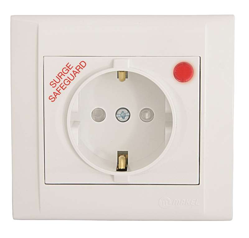 Розетка 1-м СП Defne 16А IP20 с заземл. с сетевым фильтром бел. Makel 42001139