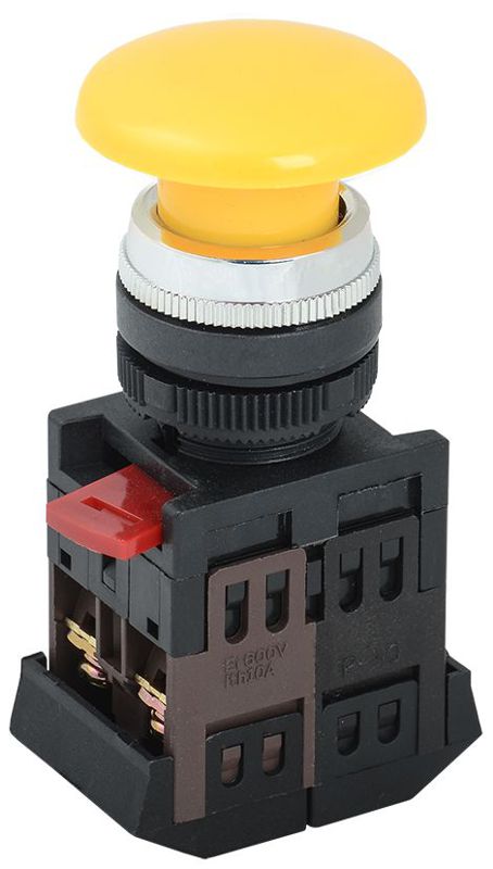 Кнопка "Грибок" AEА-22 d22мм 1НО+1НЗ желт. GENERICA BBG30-AEA-K05