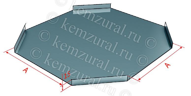 Крышка для X-образ. ответвителя КЛК 100 сталь 1.0мм УТ1.5 КЭМЗ 114 101103 14