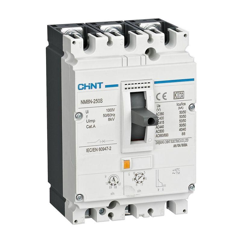Выключатель автоматический 3п 160А 70кА NM8NDC-250Q TM с рег. термомагнит. расцеп. (R) CHINT 271280