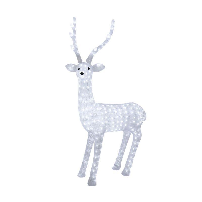 Фигура светодиодная акриловая "Северный олень" 130см 380LED 14Вт 24В IP65 понижающ. трансф. в компл. бел. Neon-Night 513-271