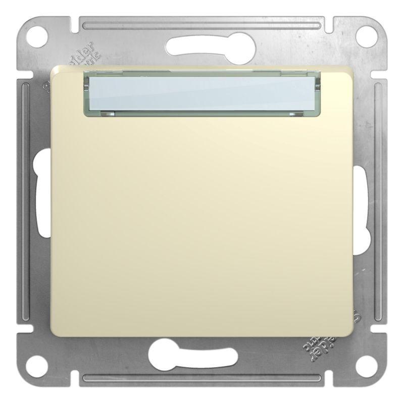 Механизм кнопки нажимной 1-кл. СП Glossa 10А IP20 (сх. 1) с табличкой беж. SchE GSL000219