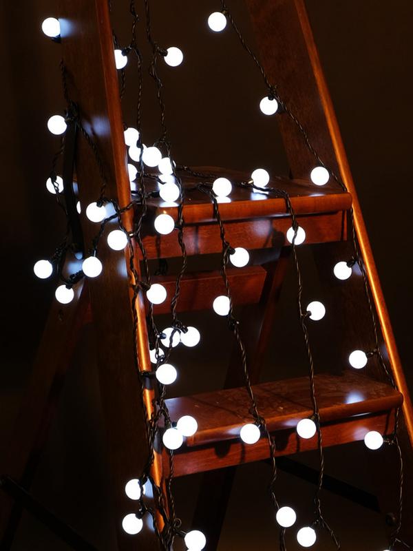 Гирлянда "Шарики" OLDBL70-W-E 10м 70 бел. светодиод. с доп. соед. до 3-х мод. IP54 SHLights 4690601004376