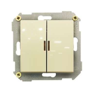 Выключатель 2-кл. СП Simon 34 10А IP20 с подсветкой механизм сл. кость Simon 34392-031