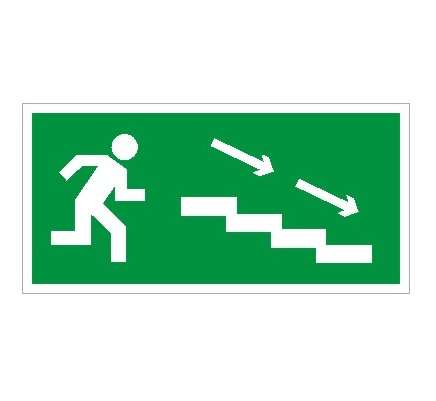 Наклейка "По лестнице вниз направо" ПЭУ 004 (242х50) PC-M (уп.2шт) 2502000720