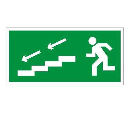 Пиктограмма "По лестнице вниз налево" ПЭУ 005 240х125 PC-M (уп.2шт) СТ 2502000820