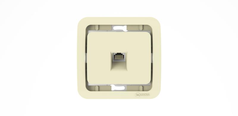 Розетка телефонная СП Mimoza TF без вставки евро стандарт крем. Makel 32014