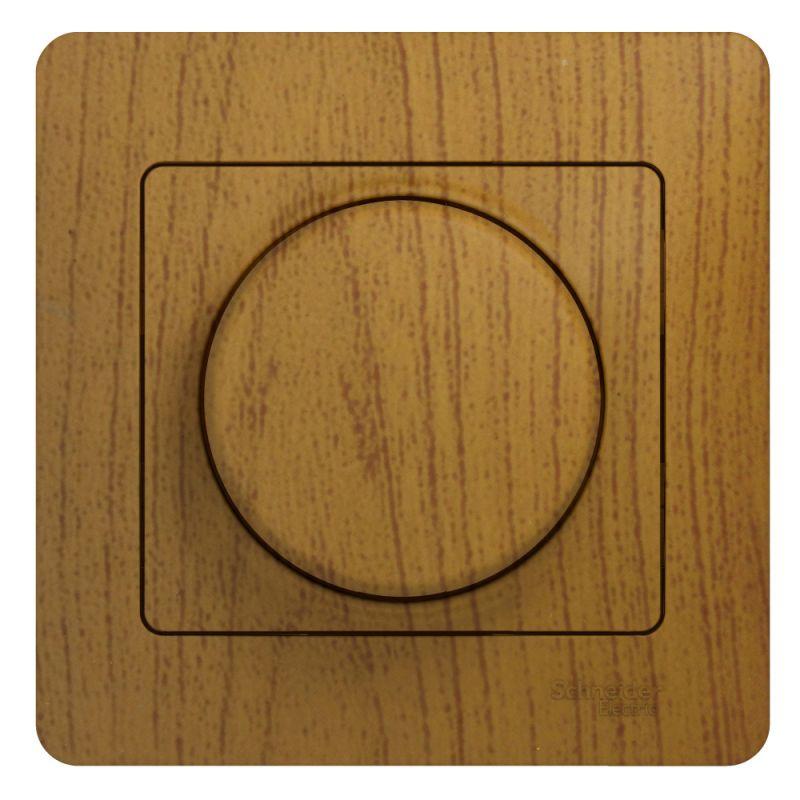 Светорегулятор (диммер) СП Glossa 600Вт/В.А универс. в сборе дерево дуб SchE GSL000536