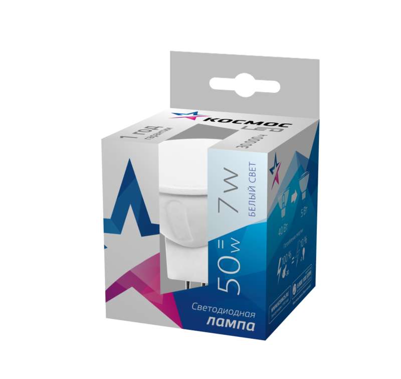 Лампа светодиодная JCDR 7Вт 220В GU5.3 4500К Космос Lksm_LED7wJCDRC45