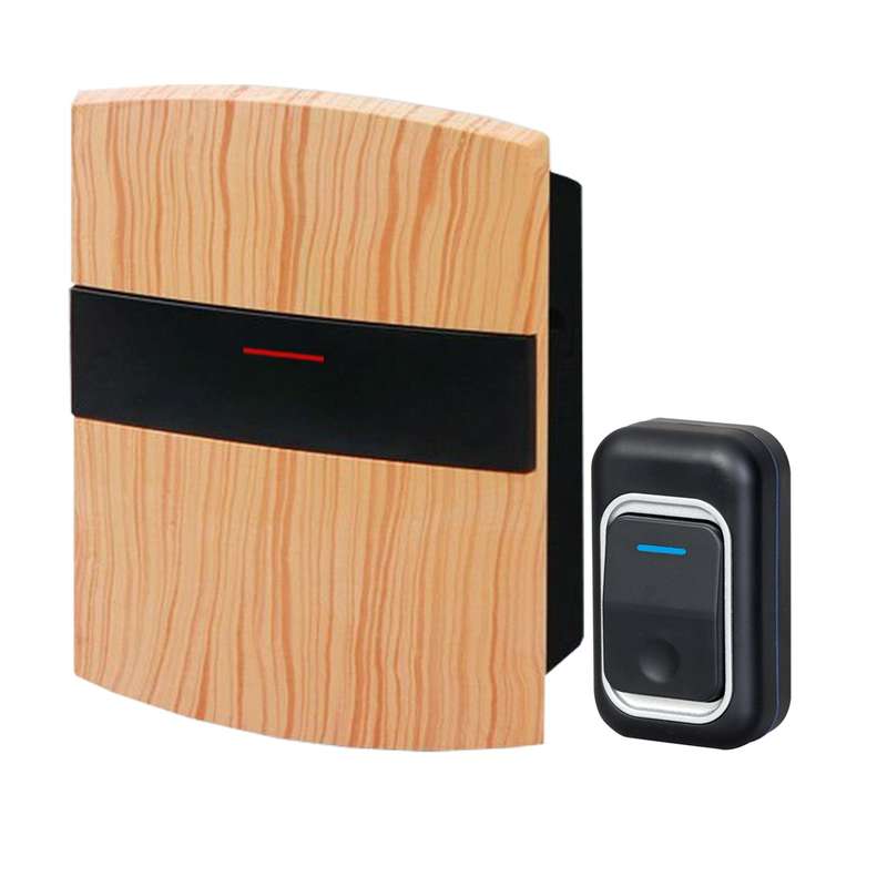 Звонок беспроводной Рапсодия 25 мелодий 150м 4-тональная полифония регулир. громкости брызгозащ. кнопка IP44 2AAх1.5В св. дерево МОНОМАХ РП-02Б