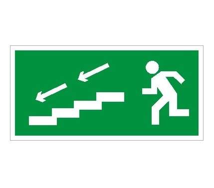 Пиктограмма "По лестнице вниз налево" ПЭУ 005 335х165 PC-L СТ 2502000900