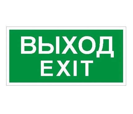 Пиктограмма "Выход/Exit" ПЭУ 011 335х165 PC-L СТ 2502000950