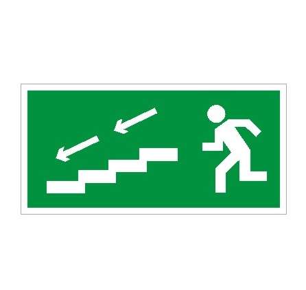 Наклейка "По лестнице вниз налево" ПЭУ 005 (280х162) РС-I 2502001000