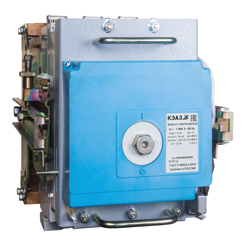 Выключатель автоматический 2п 1000А 100кА ВА56-41-804770 1000А 440DC НР230AC/220DC ПЭ230AC УХЛ3 КЭАЗ 293731