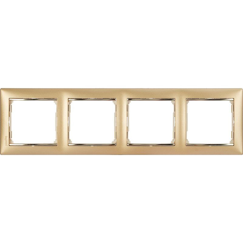 Рамка 4-м Valena горизонт. матов. зол. IEK 770304
