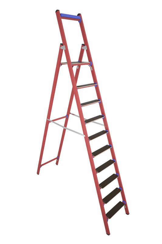 Стремянка диэлектрическая ССД-2.3 Евро Телеком с симметричной опорой стеклопластик. Антиток Д299505