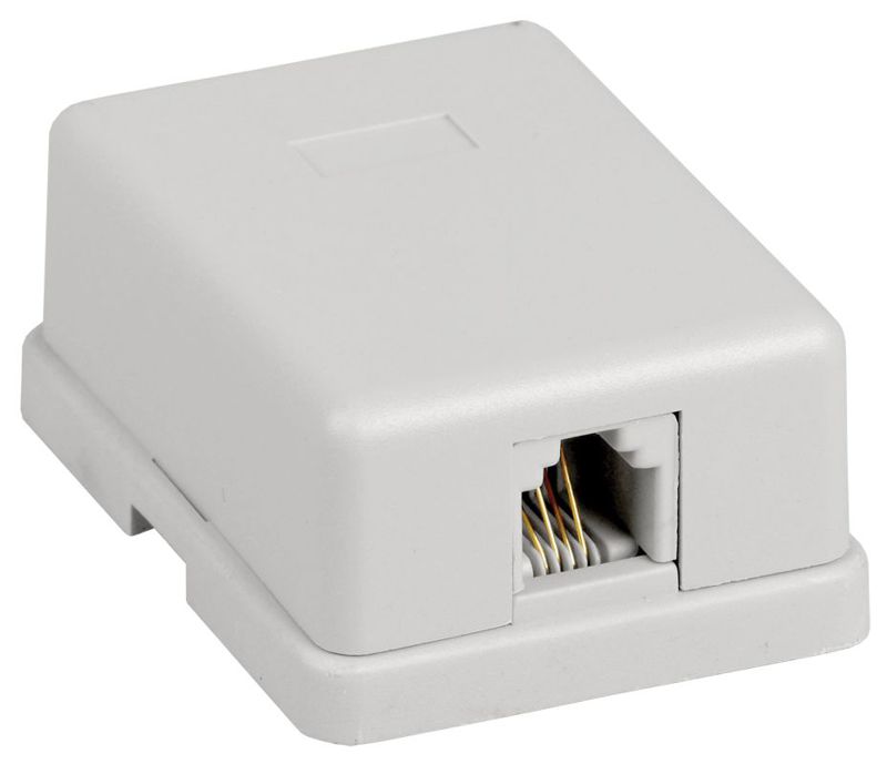 Розетка телефонная 1-м ОП RJ12 (6P4C) кат.3 UTP бел. ITK CS2-3C3U-12