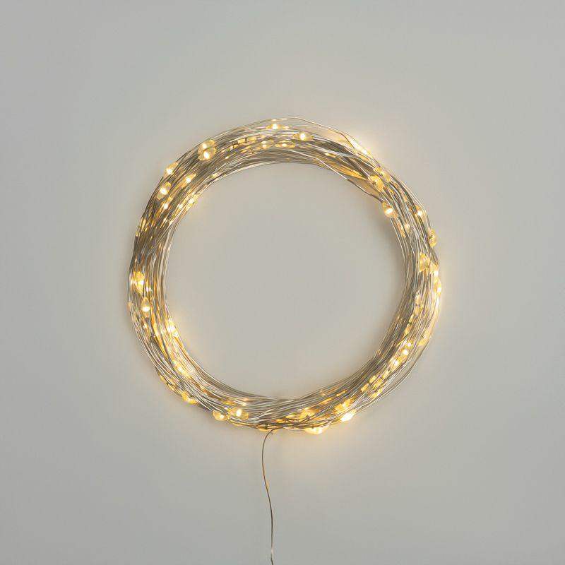 Гирлянда "Роса" 10м 100LED тепл. бел. IP44 с пультом 8 режимов элементы питания 3хAA Neon-Night 303-256