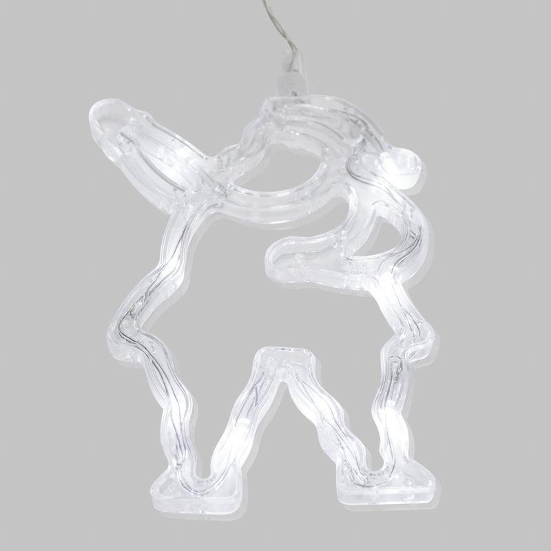 Фигура светодиодная "Санта Клаус" 190х130х10мм 8LED бел. 1Вт 4.5В IP20 на присоске с подвесом элементы питания 3хAAA (в компл.) Neon-Night 501-018