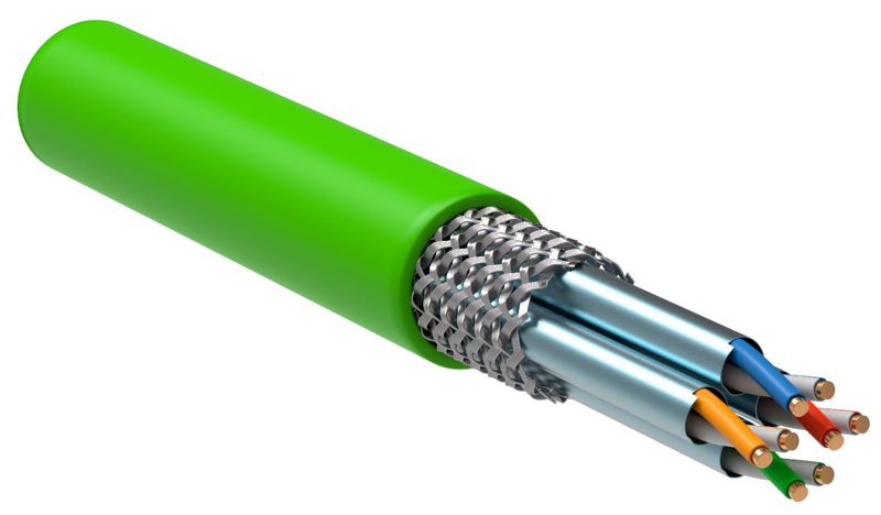 Кабель витая пара S/FTP кат.7 4х2х23AWG solid LSZH зел. (305м) (м) ITK LC1-C704-622