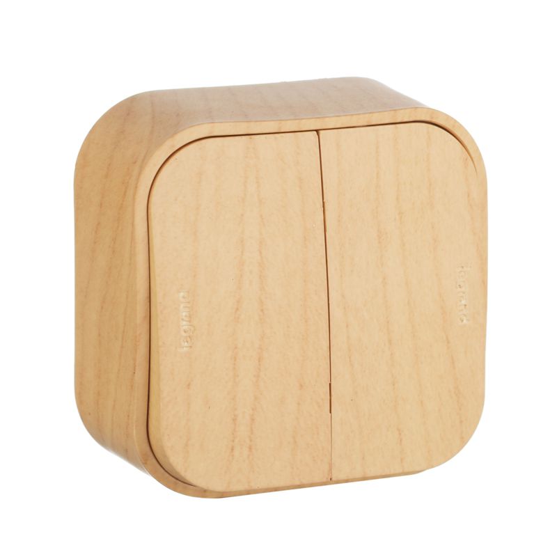 Переключатель проходной 2-кл. ОП Quteo 10А IP20 250В дерево IEK 782266