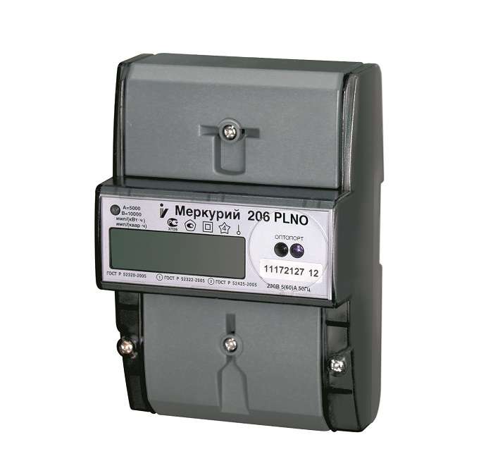 Счетчик Меркурий 206 RN 1ф 5-60А класс точн. 1.0/2.0 многотариф. оптопорт RS-485 ЖКИ Самарск. вр. Инкотекс М0000051786