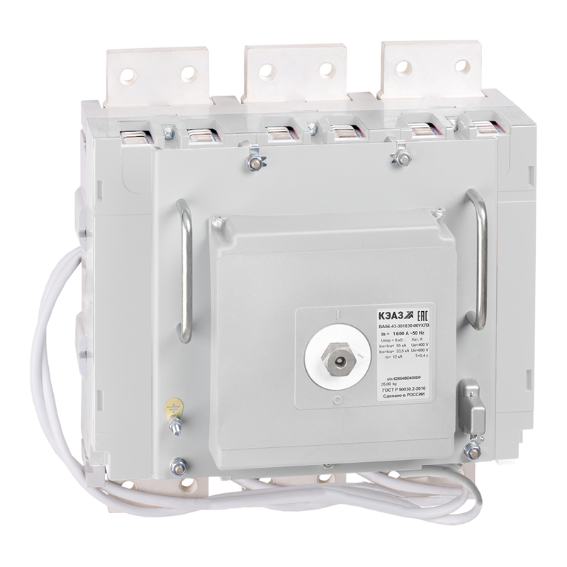 Выключатель автоматический 2п 2000А 100кА ВА56-43-804730 440DC НР230АС/220DC ПЭ230АС УХЛ3 КЭАЗ 317165