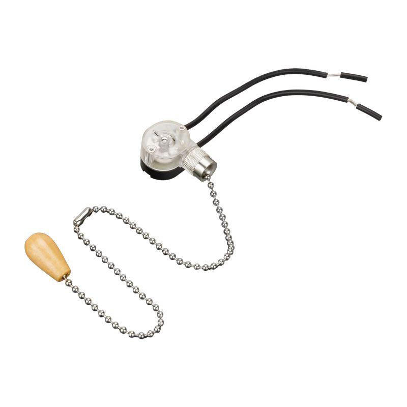 Выключатель для настенного светильника с проводом и дерев. наконечником "Silver" (инд. упак.) Rexant 32-0103-1