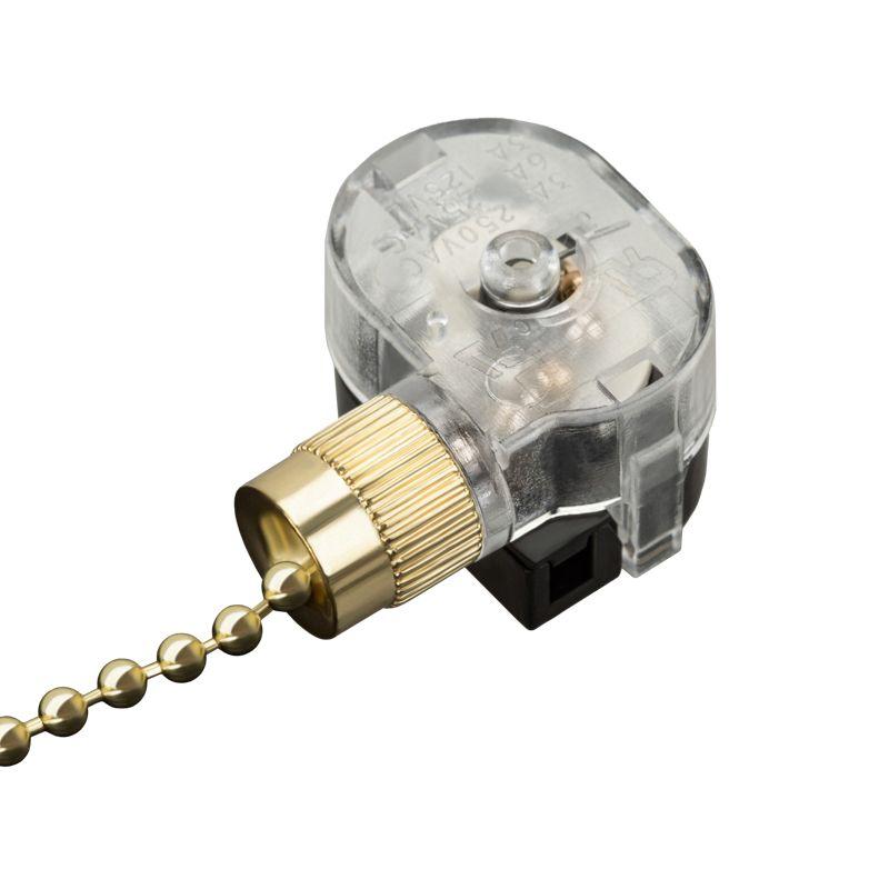 Выключатель для настенного свет. с цепочкой и дерев. наконечником зол. (уп.10шт) Rexant 32-0106