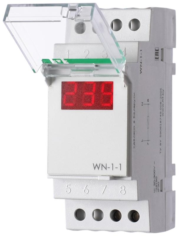 Указатель напряжения WN-1-1 (1ф 100-300В цифр. индик. 35мм 230В IP20 монтаж на DIN-рейке) F&F EA04.007.008