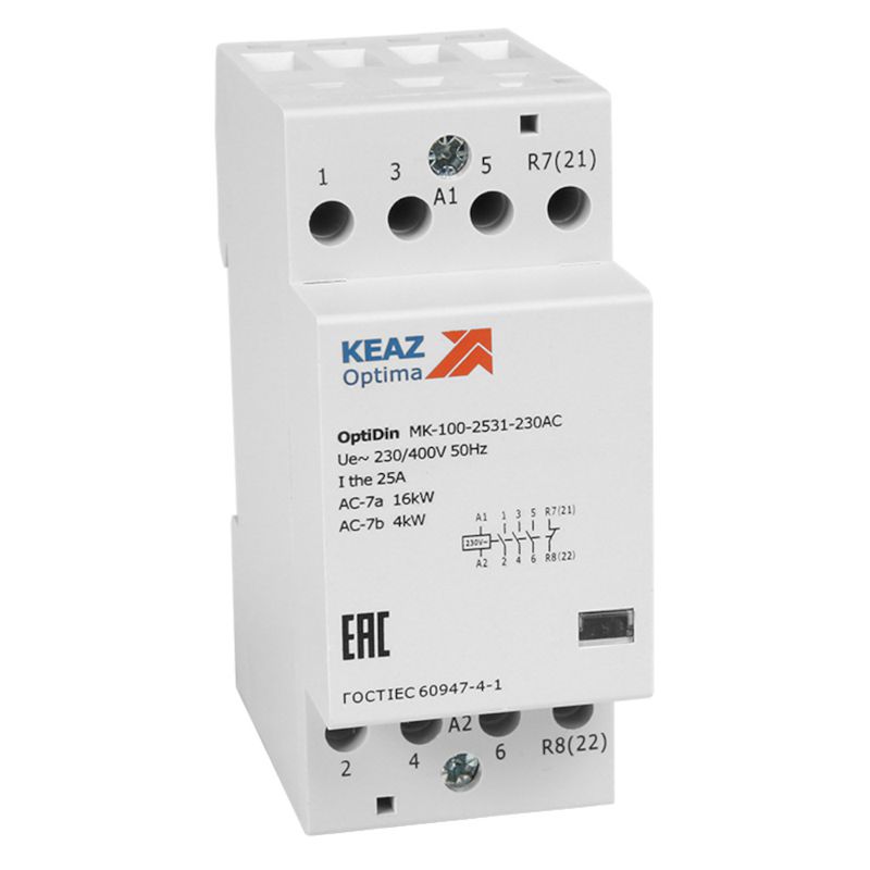 Контактор модульный OptiDin MK-100-2522-48AC КЭАЗ 321157