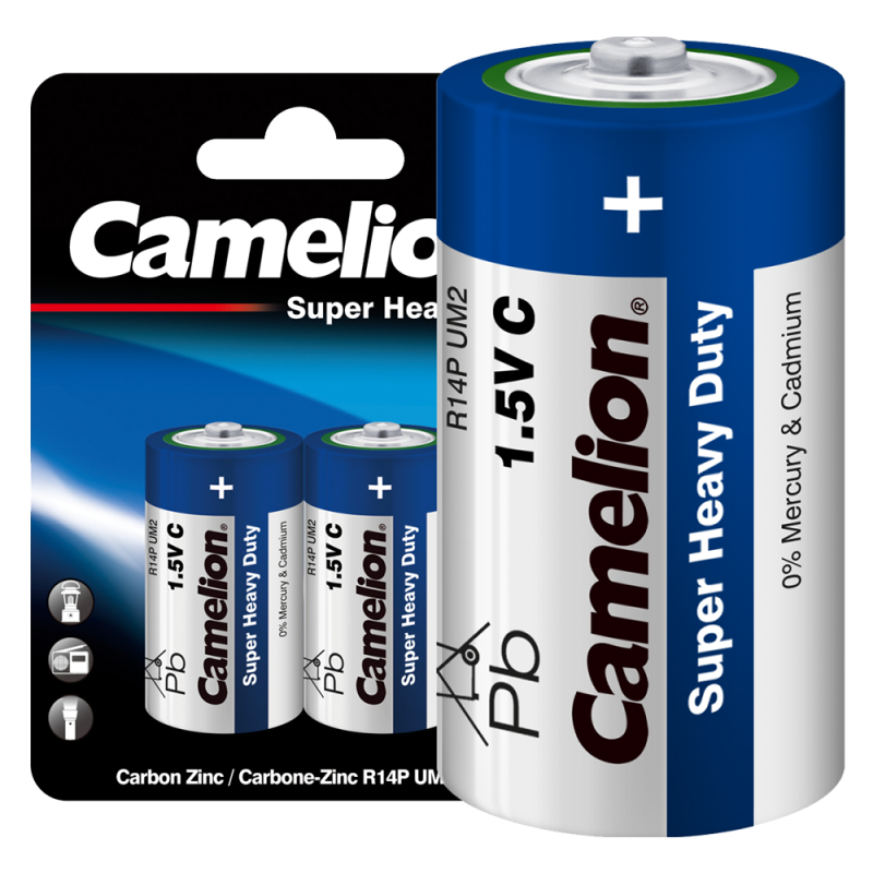 Элемент питания солевой C/R14P-BP2B BL-2 син. (блист.2шт) Camelion 3216