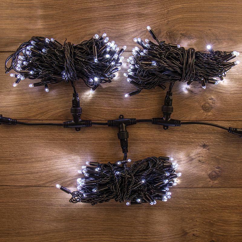 Гирлянда светодиодная "LED ClipLight" 3 нити х10м 198LED бел. 18Вт 24В IP65 трансф. в компл. провод ПВХ черн. Neon-Night 323-315