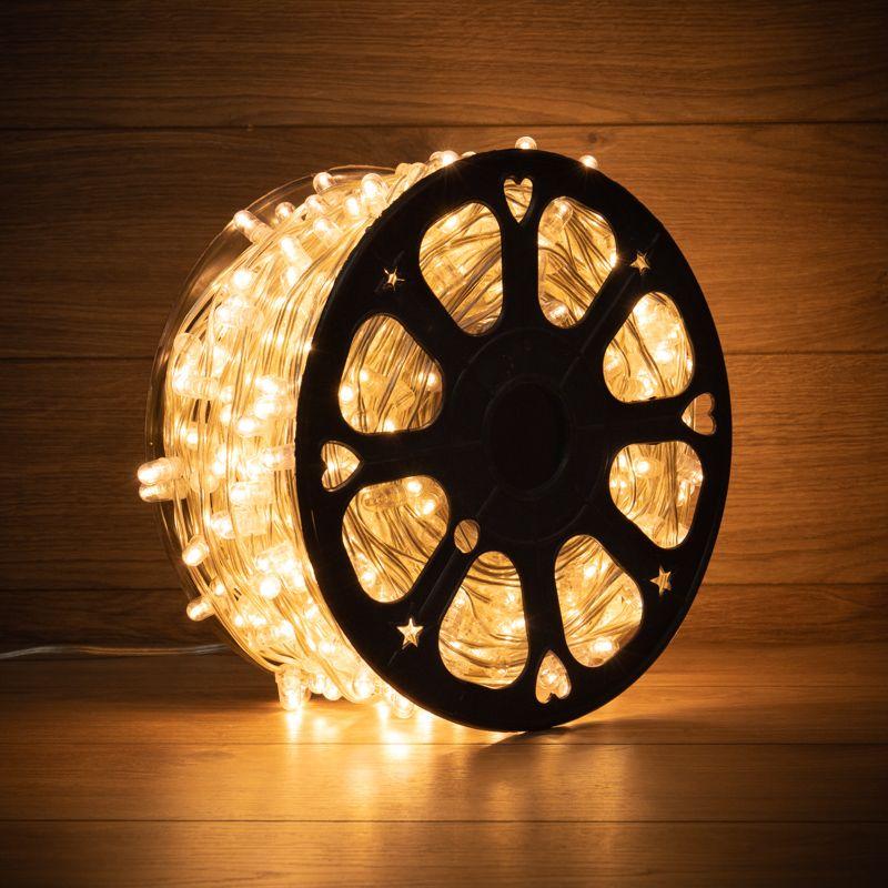 Гирлянда светодиодная "LED ClipLight" шаг 15см 665LED тепл. бел. 80Вт 12В IP65 эффект мерцания flashing бел.; провод ПВХ прозр. (уп.100м) Neon-Night 325-166