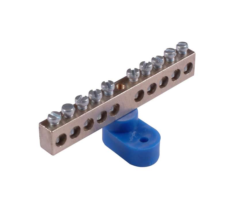 Шина "N" на 10 присоединений 150А на 1 изоляторе стойка HEGEL Шина _N_ 150.10