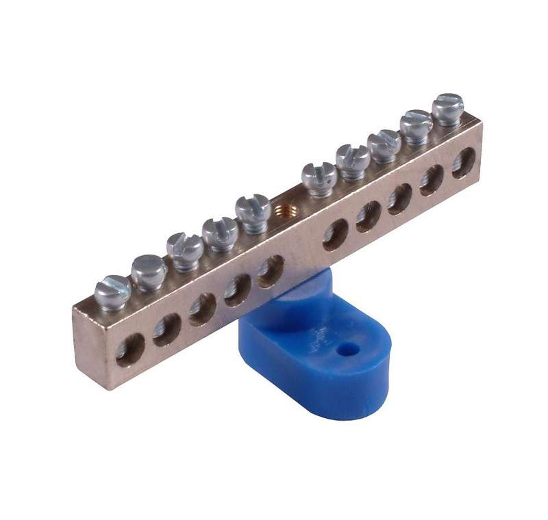 Шина "N" на 8 присоединений 150А на 1 изоляторе стойка HEGEL Шина _N_ 150.08