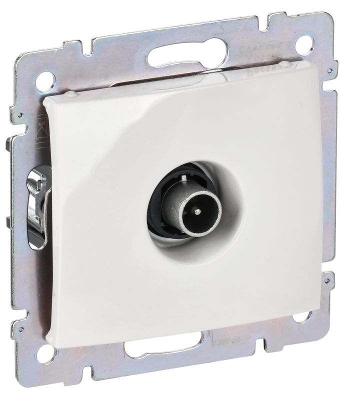 Розетка телевизионная проходная TV СП Valena 14дБ 2400МГц механизм бел. IEK 774431