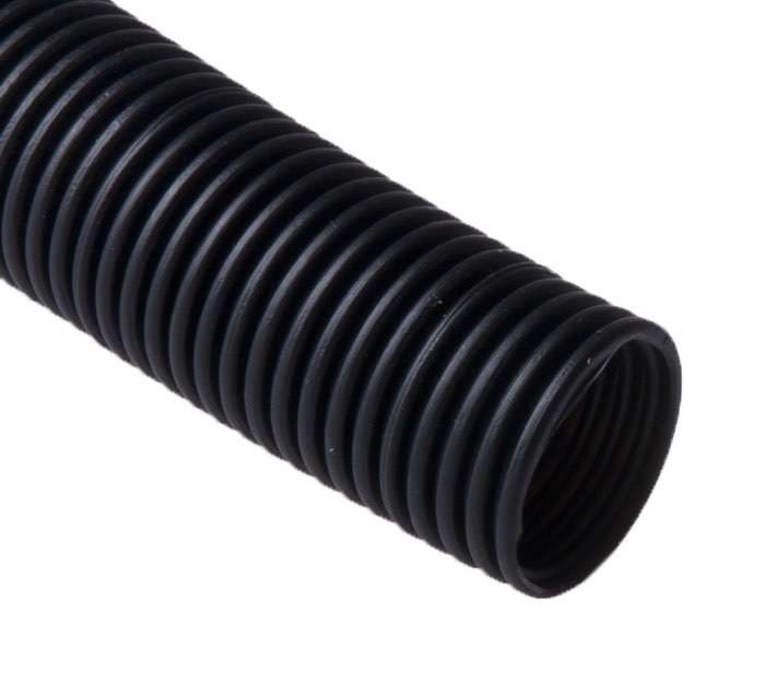 Труба гофрированная ПНД сверхтяжелая d63мм с протяжкой черн. (уп.15м) Ruvinil 26321